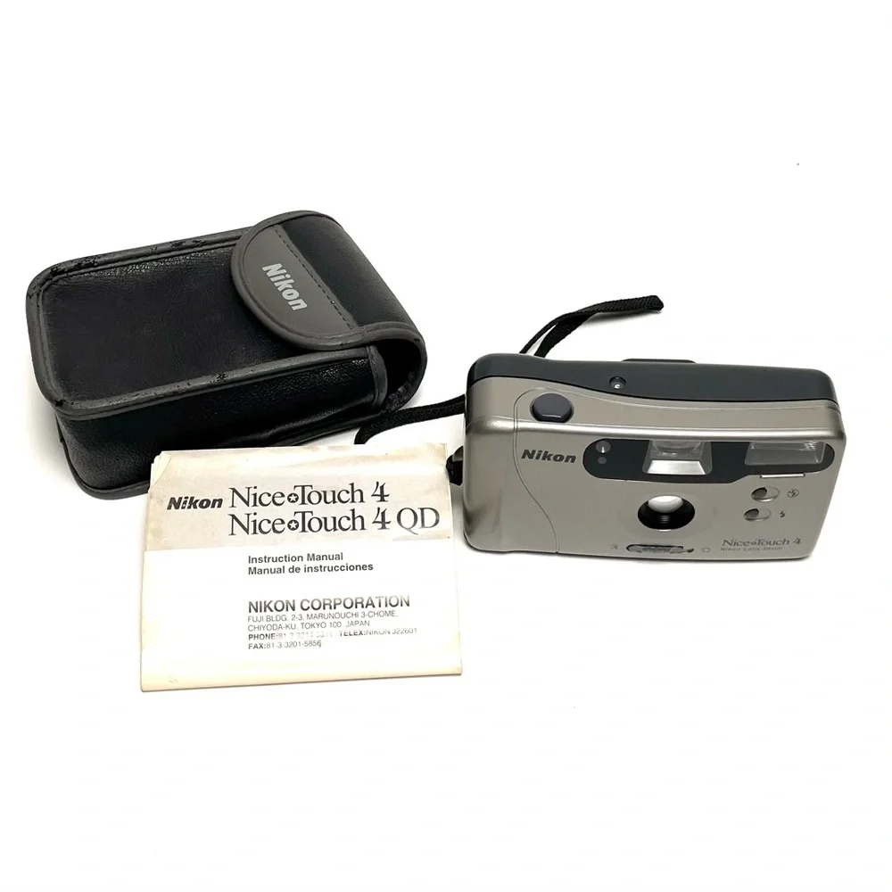 Vintage NIKON Nice Touch 4 Point And Shoot FILM CAMERA Case & Instructions 29mm